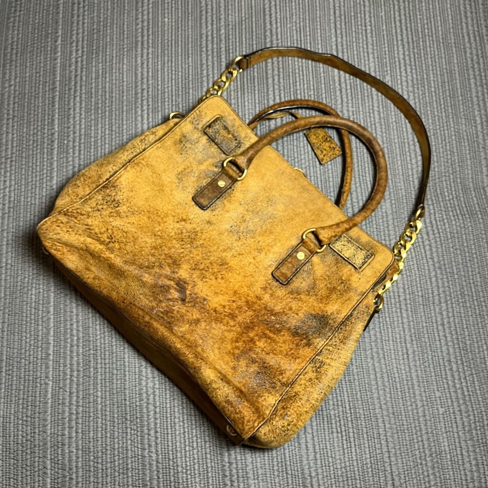 Michael Kors East West Hampton Tote Bag MK Signature Canvas Brown Shoulder Bag - Picture 2 of 10